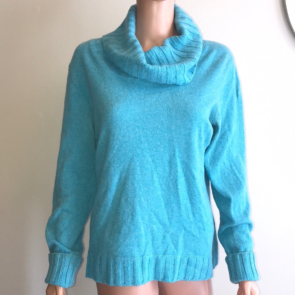 GRIFFEN CASHMERE beautiful blue ladies sweater xl